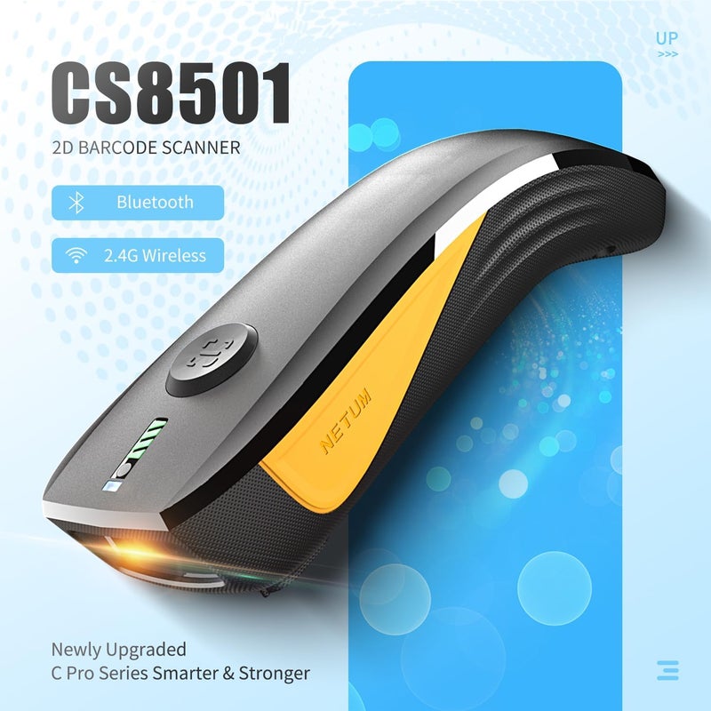 NETUM CS8501 Wireless QR Code Scanner – Upgraded Bluetooth Barcode Scanner, Mini Portable 1D & 2D Barcode Reader for Inventory Management, Image Scanner for Tablets, Android, iOS, PC, and POS Systems - Image 2